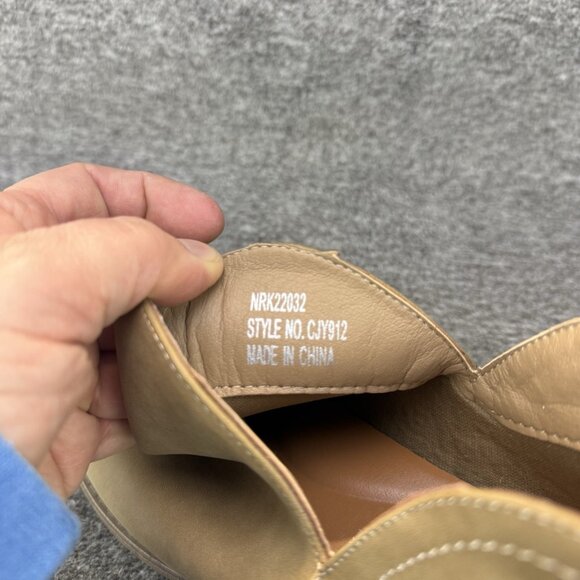 ✅Vepose New York Boots Womens 9.5 Beige Leather Perforated Pull On Ankle Booties - Picture 3 of 10